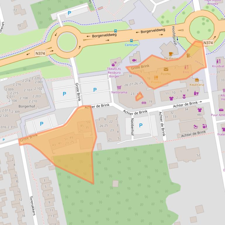 Kaart van postcodegebied 9531AK.