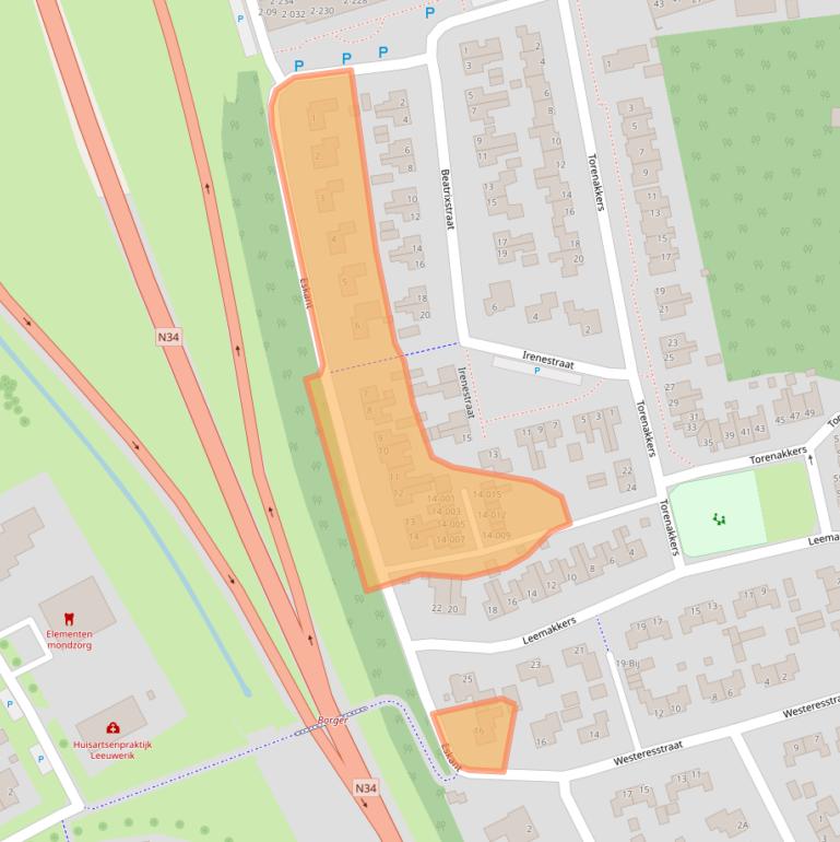 Kaart van postcodegebied 9531AN.