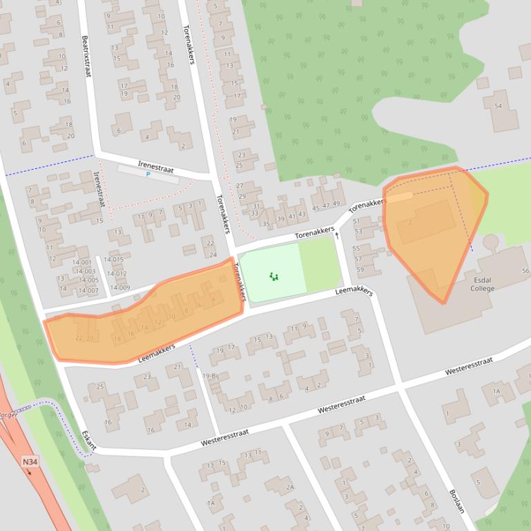 Kaart van postcodegebied 9531AX.