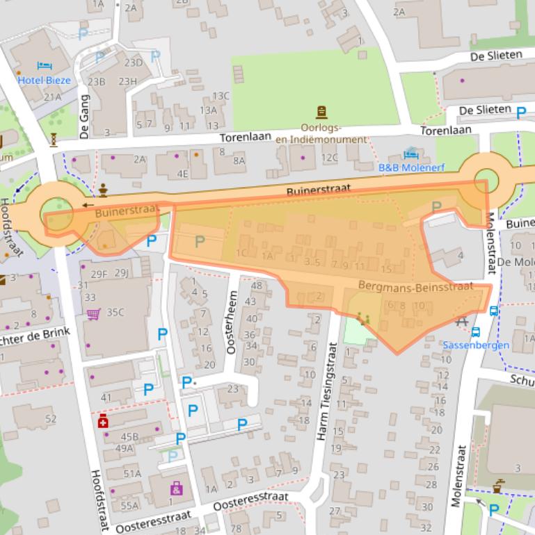 Kaart van postcodegebied 9531CA.