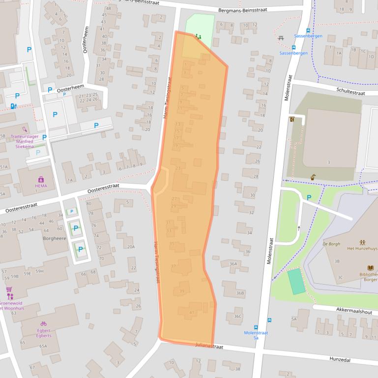 Kaart van postcodegebied 9531CB.