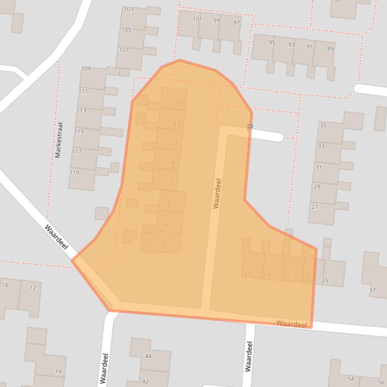 Kaart van postcodegebied 9531EA.