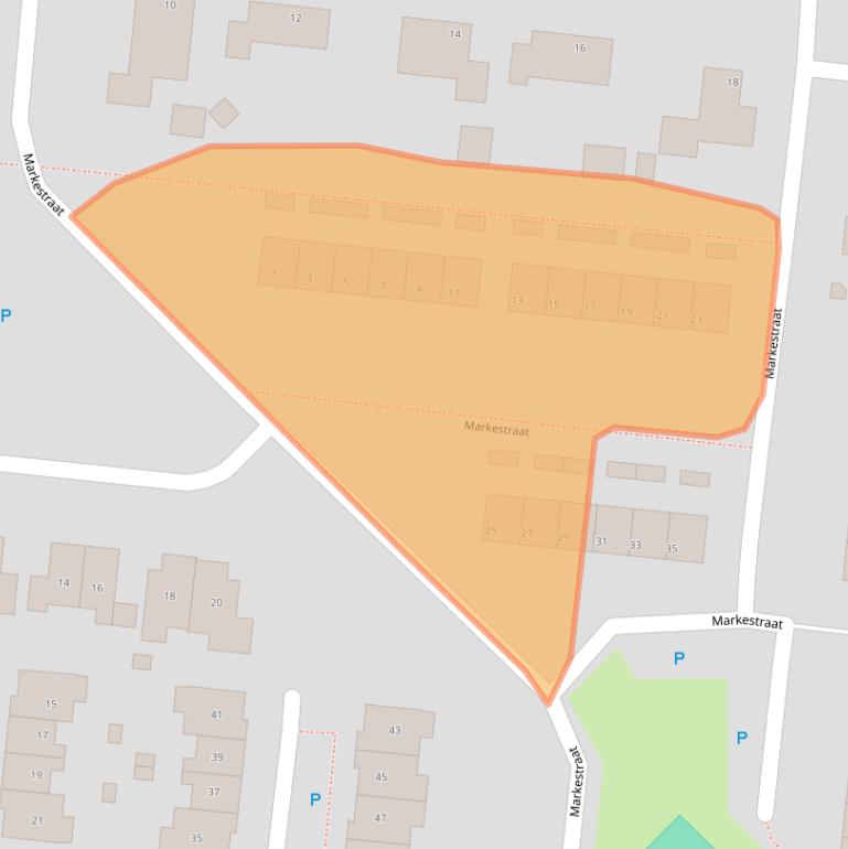 Kaart van postcodegebied 9531EG.