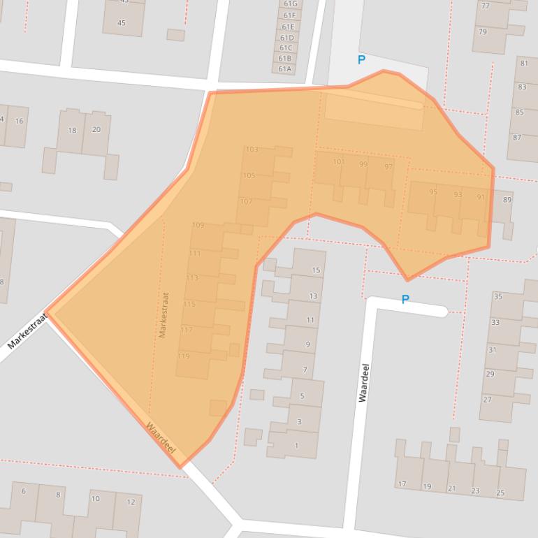 Kaart van postcodegebied 9531EK.