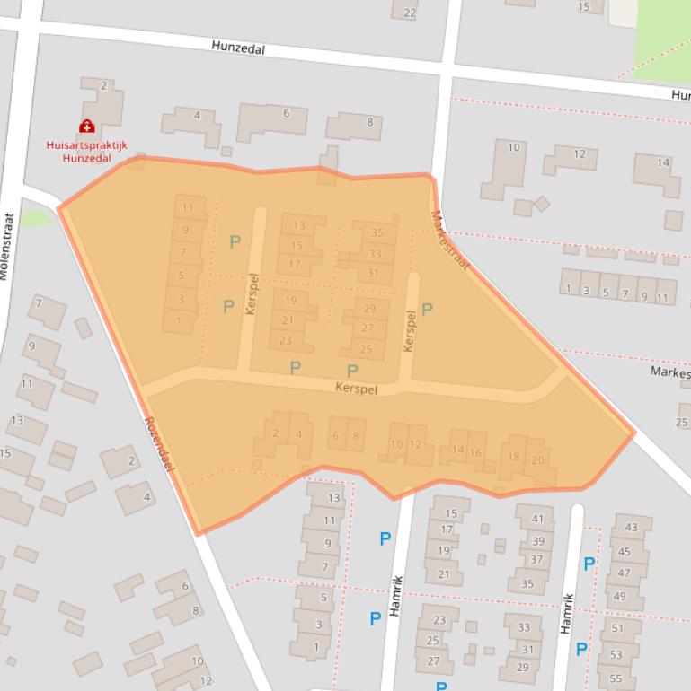 Kaart van postcodegebied 9531ET.