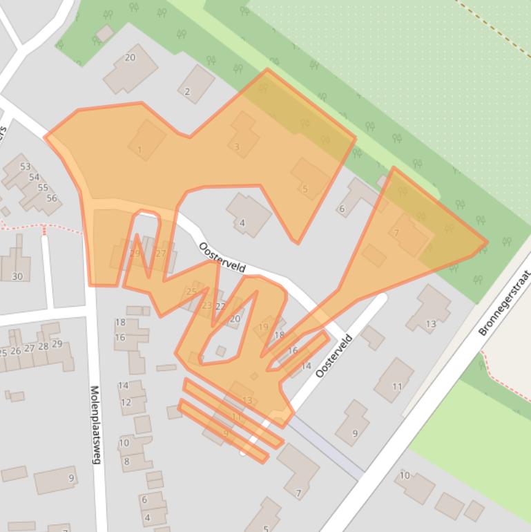 Kaart van postcodegebied 9531HJ.