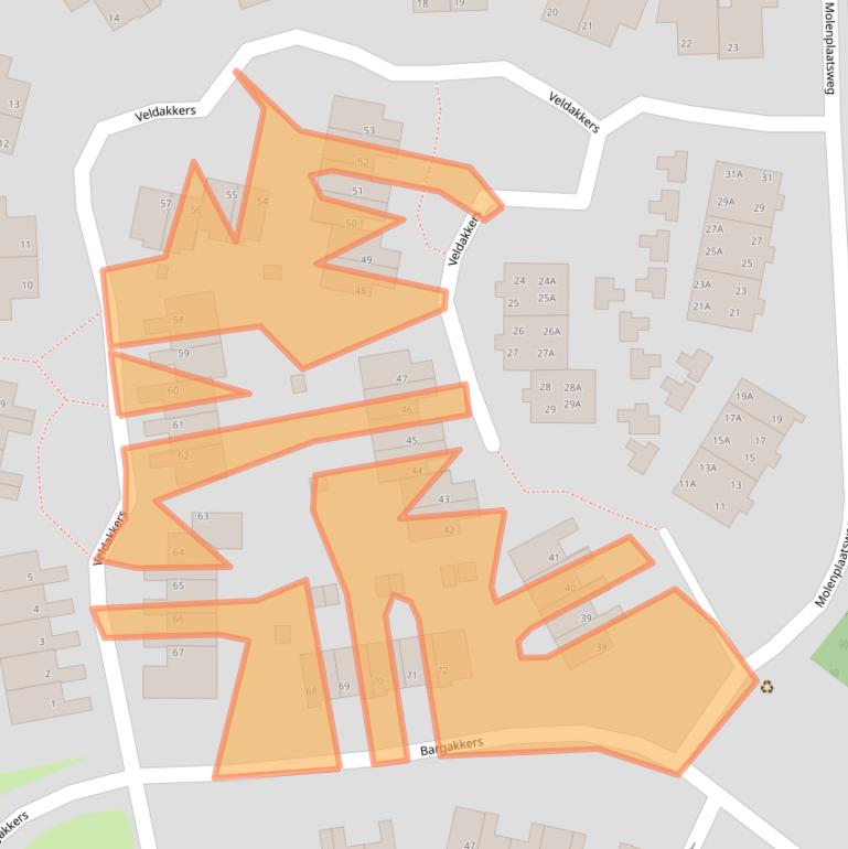 Kaart van postcodegebied 9531HP.