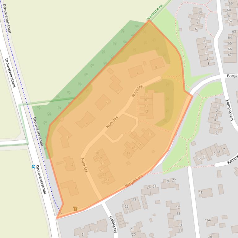 Kaart van postcodegebied 9531HR.