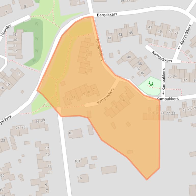 Kaart van postcodegebied 9531HS.