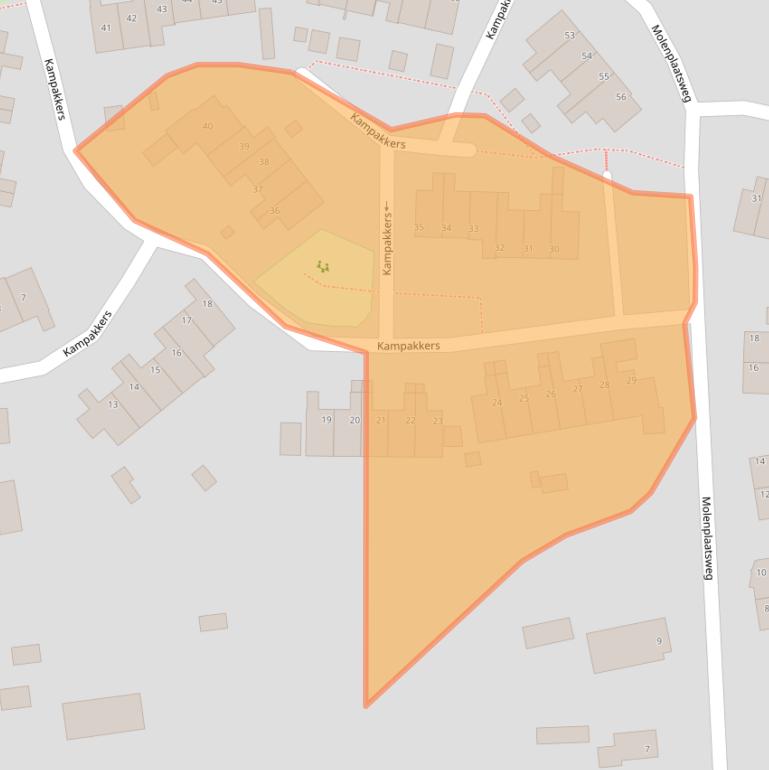 Kaart van postcodegebied 9531HT.