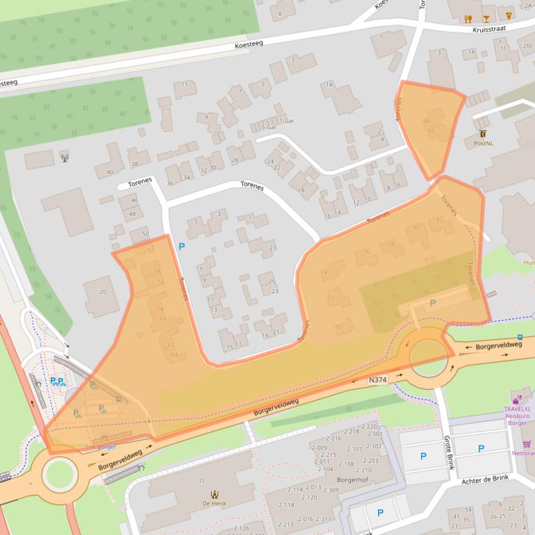 Kaart van postcodegebied 9531JD.