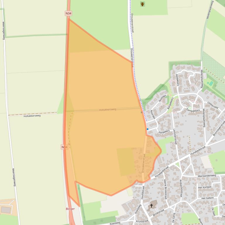 Kaart van postcodegebied 9531JZ.