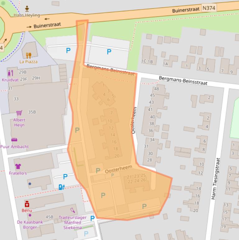 Kaart van postcodegebied 9531LA.