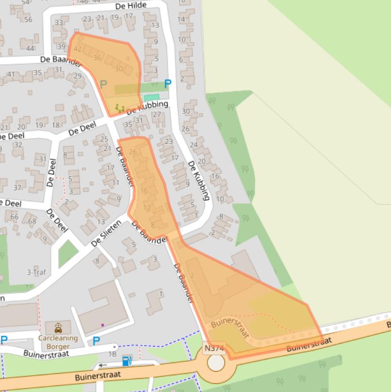 Kaart van postcodegebied 9531MC.