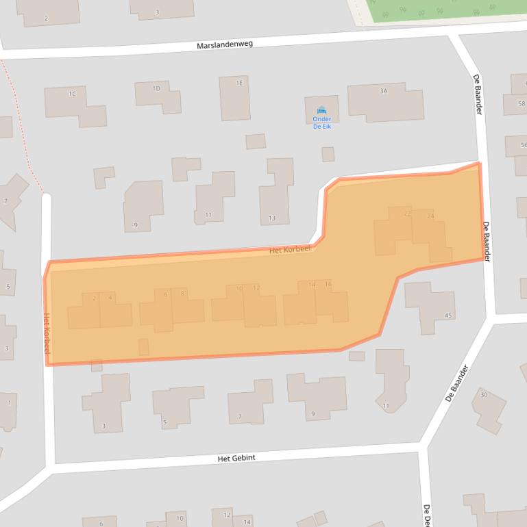 Kaart van postcodegebied 9531MV.