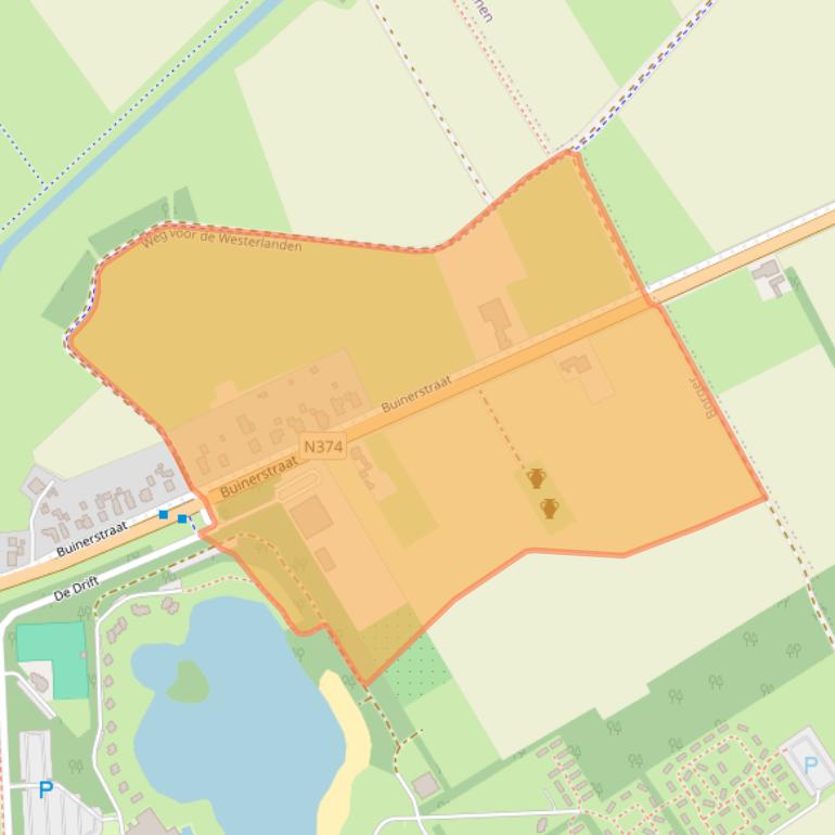 Kaart van postcodegebied 9531TJ.