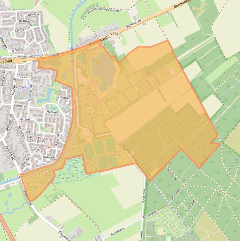 Kaart van postcodegebied 9531TK.
