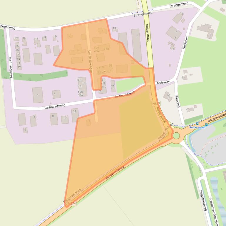 Kaart van postcodegebied 9531TL.