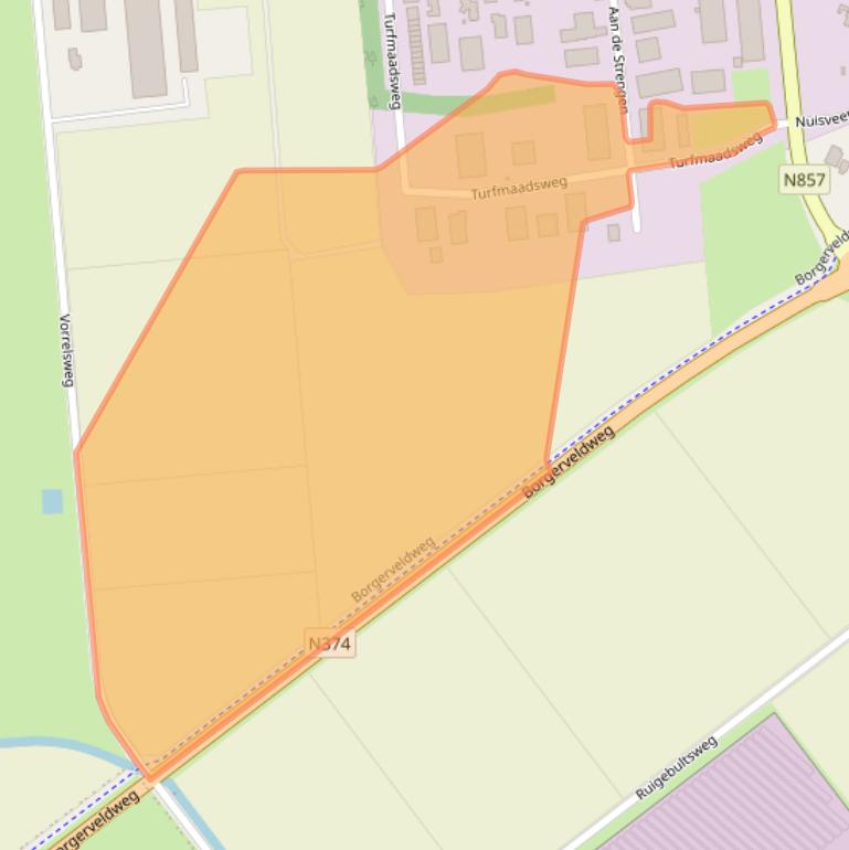 Kaart van postcodegebied 9531TP.