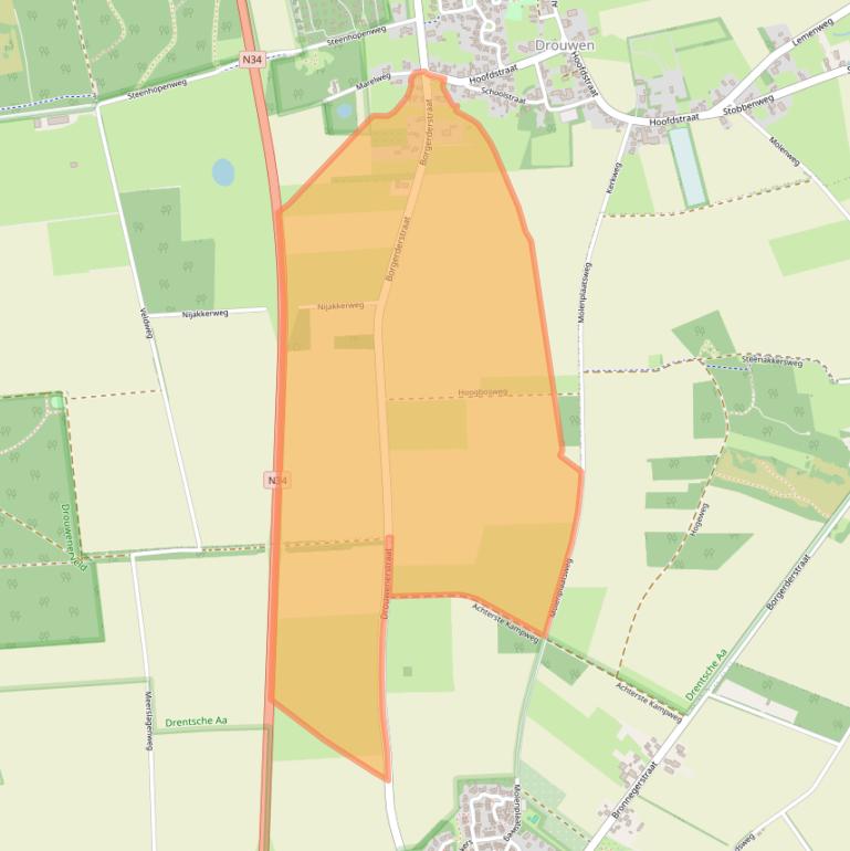 Kaart van postcodegebied 9533PA.