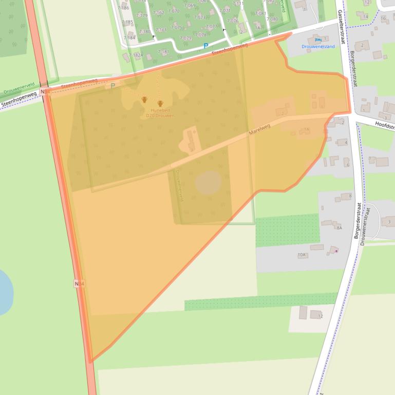 Kaart van postcodegebied 9533PB.