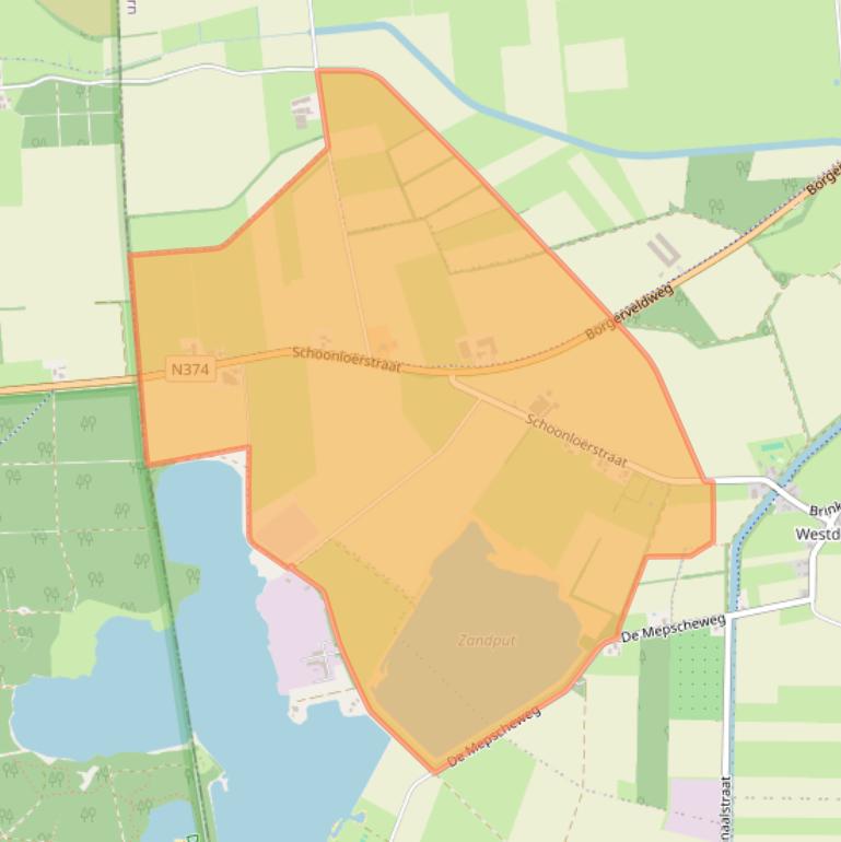 Kaart van postcodegebied 9534TA.