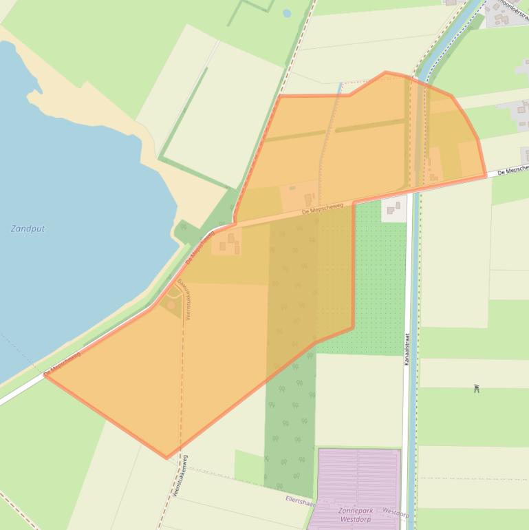 Kaart van postcodegebied 9534TC.