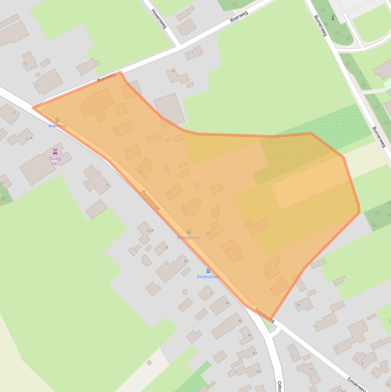 Kaart van postcodegebied 9536PC.