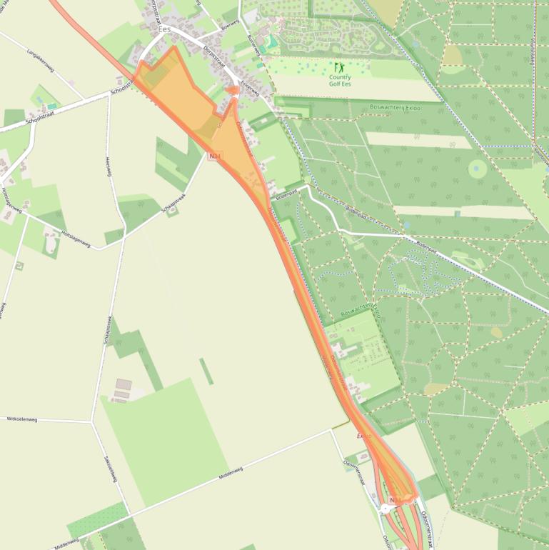 Kaart van postcodegebied 9536PL.