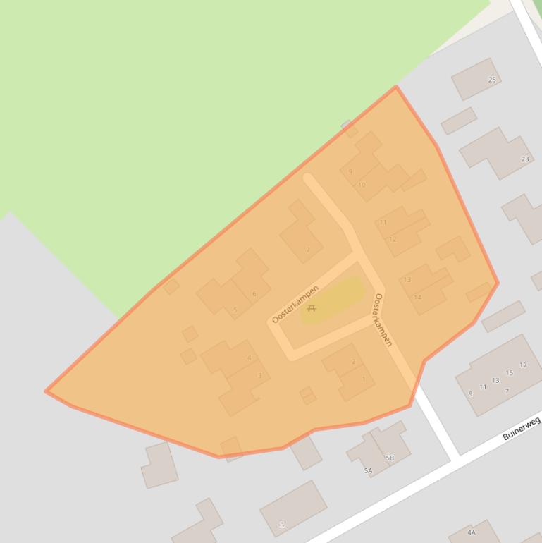 Kaart van postcodegebied 9536PP.