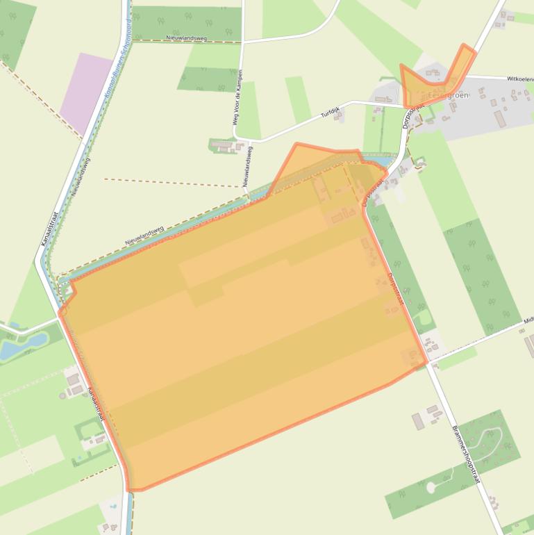 Kaart van postcodegebied 9537TC.