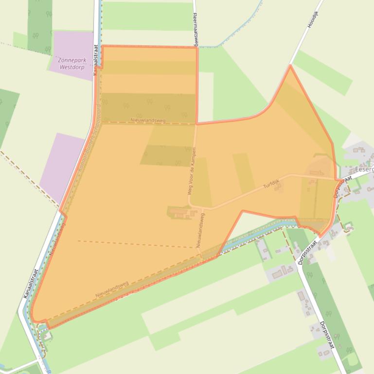 Kaart van postcodegebied 9537TD.