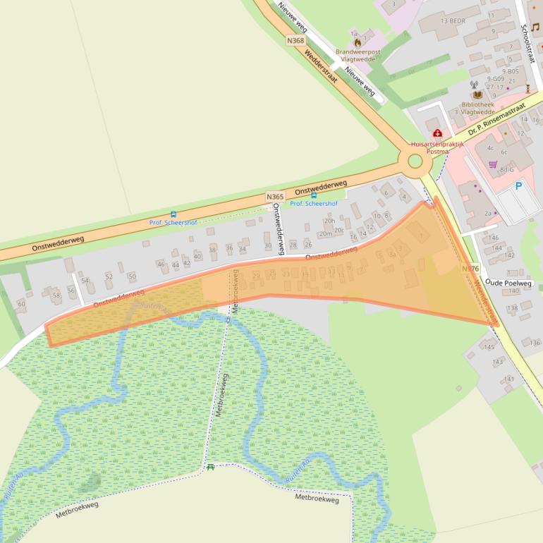 Kaart van postcodegebied 9541AA.