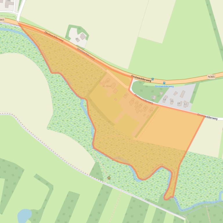 Kaart van postcodegebied 9541AC.