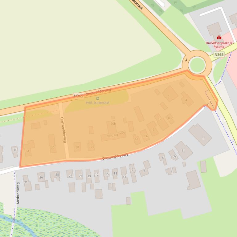 Kaart van postcodegebied 9541AD.