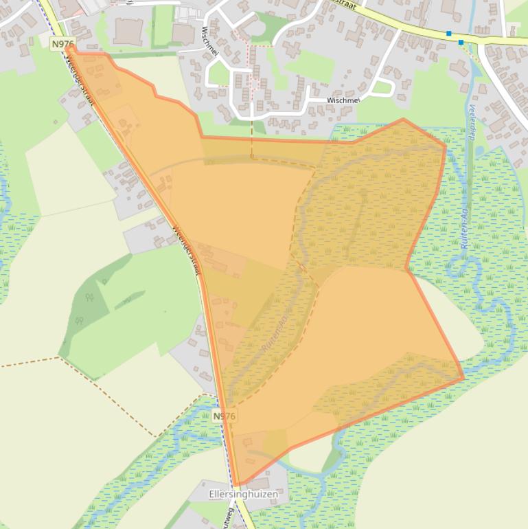 Kaart van postcodegebied 9541AJ.