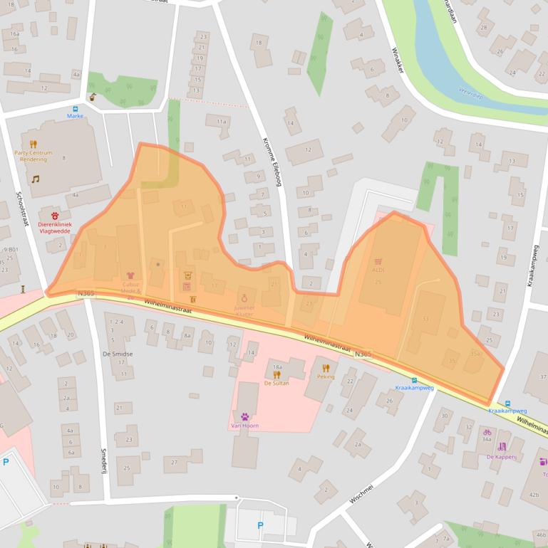 Kaart van postcodegebied 9541AM.
