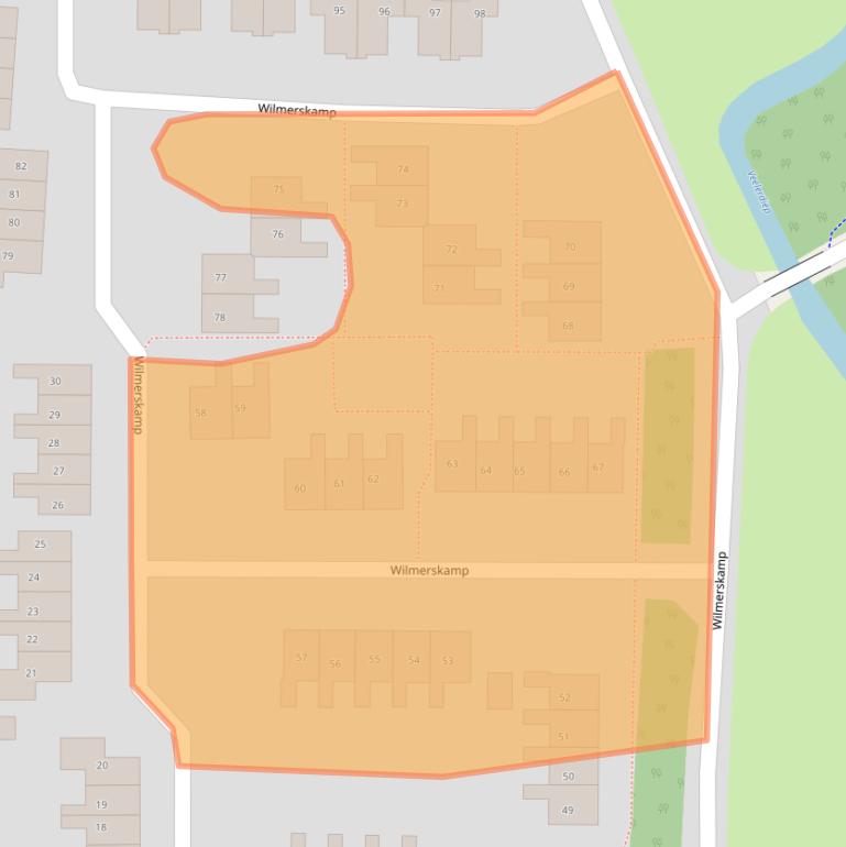 Kaart van postcodegebied 9541CS.