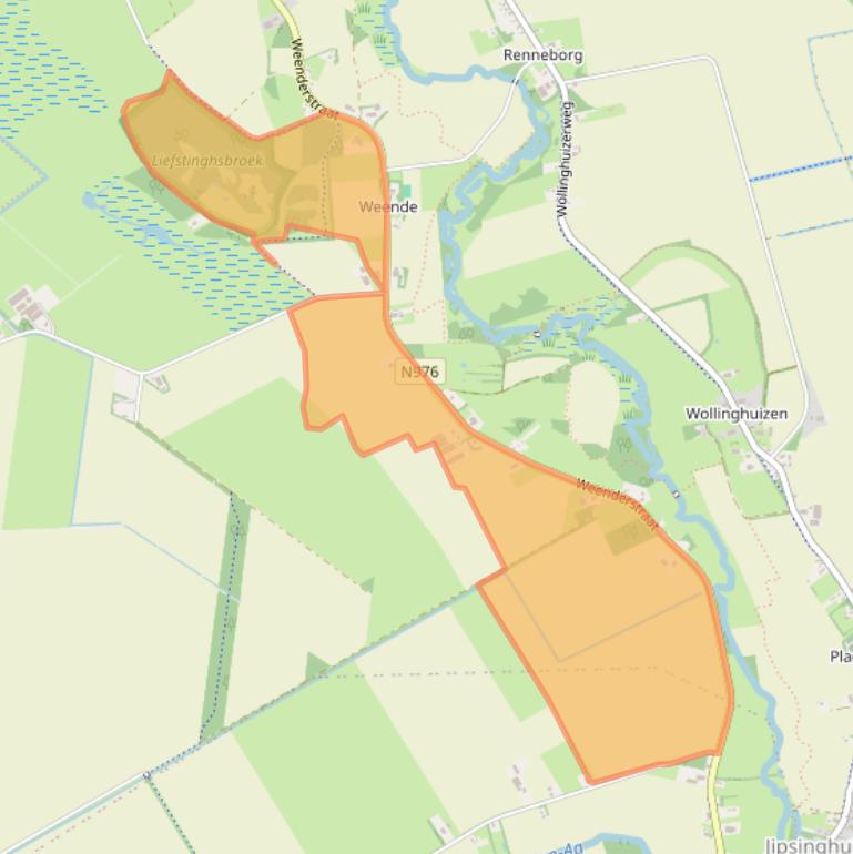 Kaart van postcodegebied 9541TA.