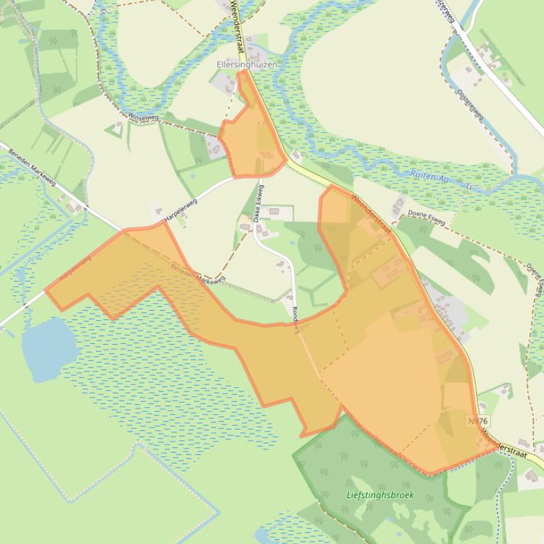 Kaart van postcodegebied 9541TB.