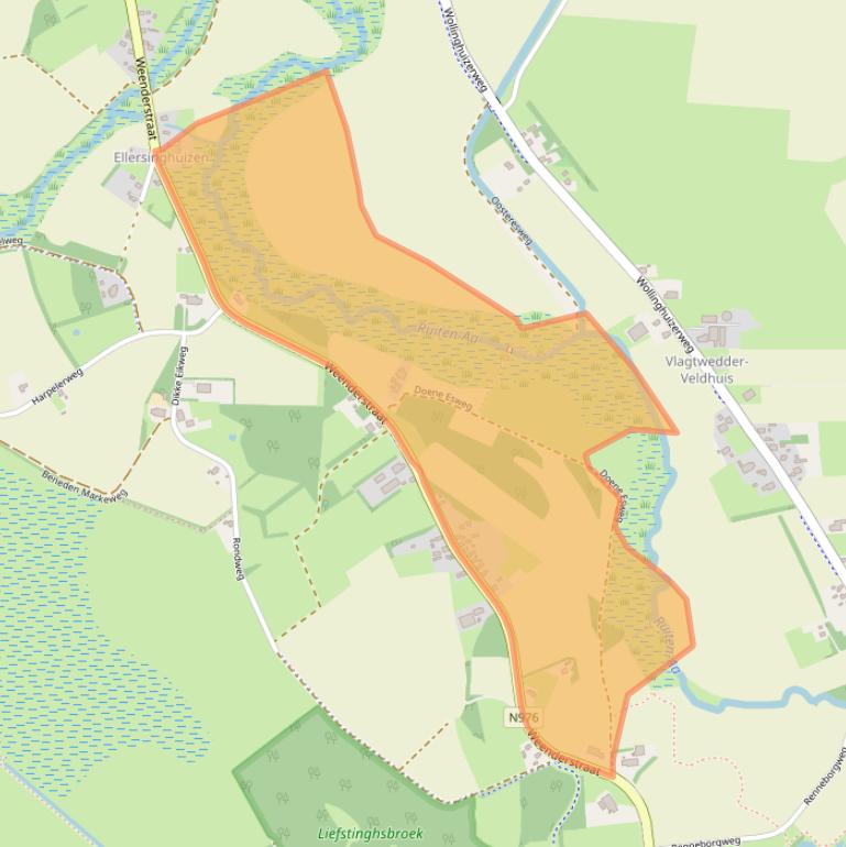 Kaart van postcodegebied 9541TD.