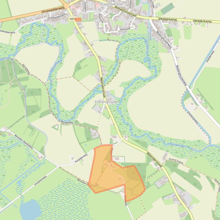 Kaart van postcodegebied 9541TE.