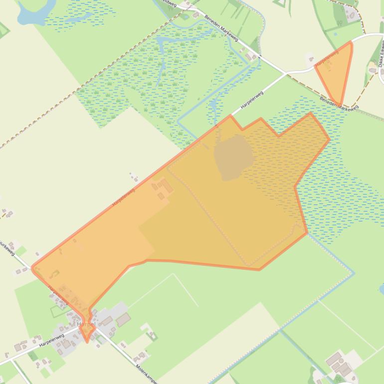 Kaart van postcodegebied 9541TP.