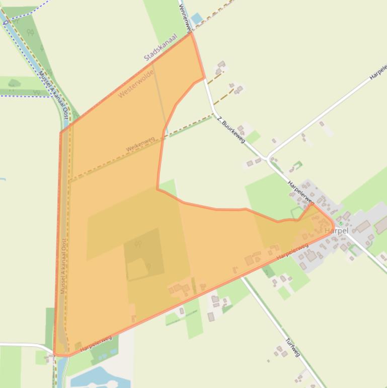 Kaart van postcodegebied 9541TT.