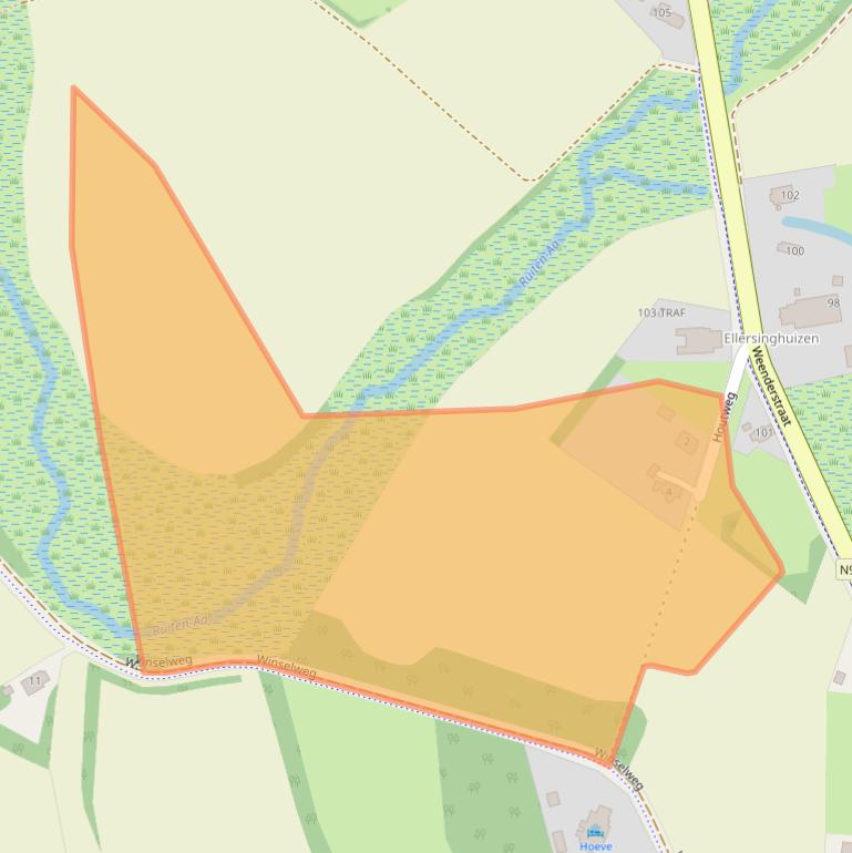 Kaart van postcodegebied 9541TW.