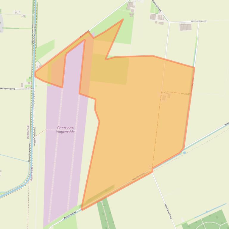 Kaart van postcodegebied 9541TZ.