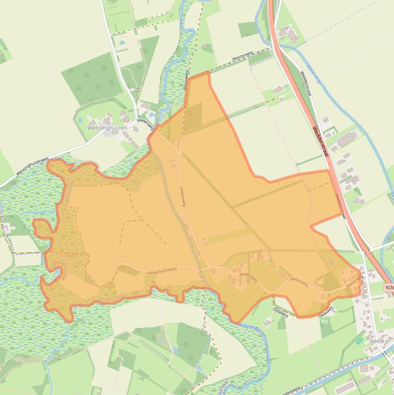 Kaart van postcodegebied 9541VT.