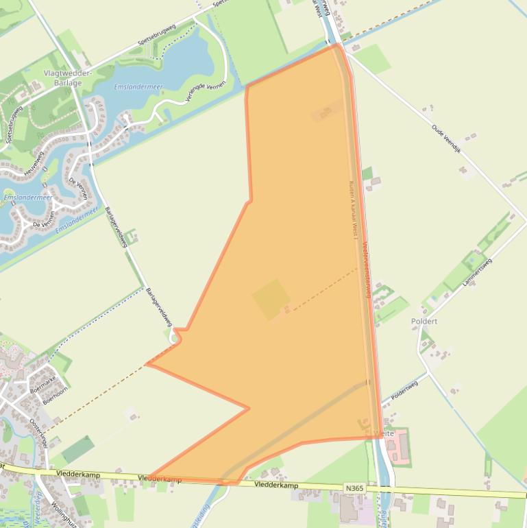 Kaart van postcodegebied 9541XA.