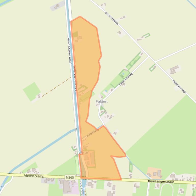 Kaart van postcodegebied 9541XP.