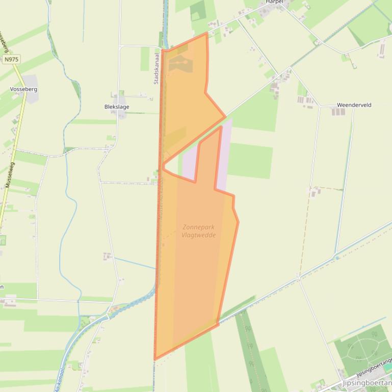 Kaart van postcodegebied 9541XW.